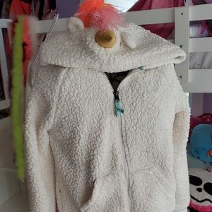 Girls sherpa zipper sweatshirt jacket